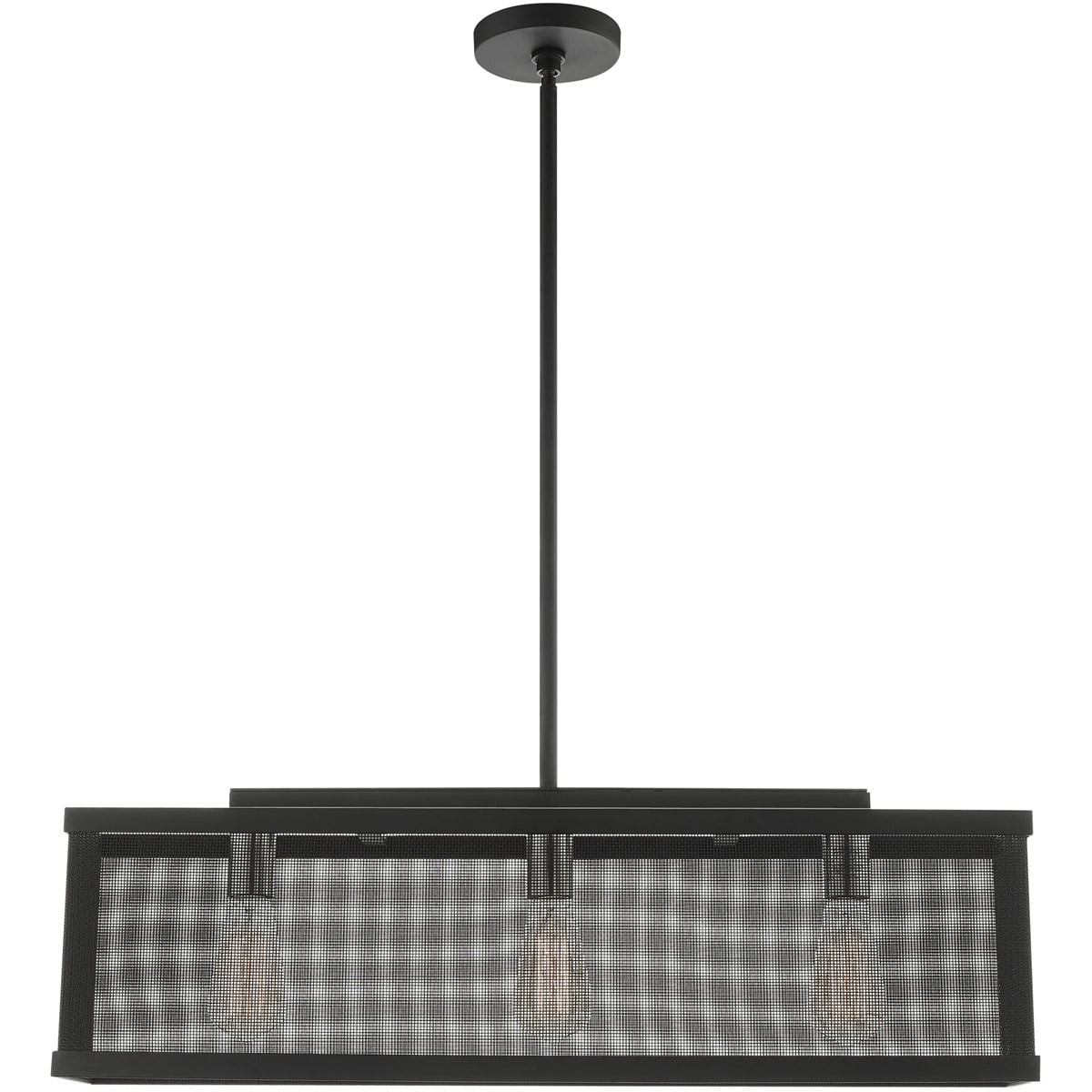 6.5 inch 3 Light Black Chandelier with Black Stainless Mesh Shade