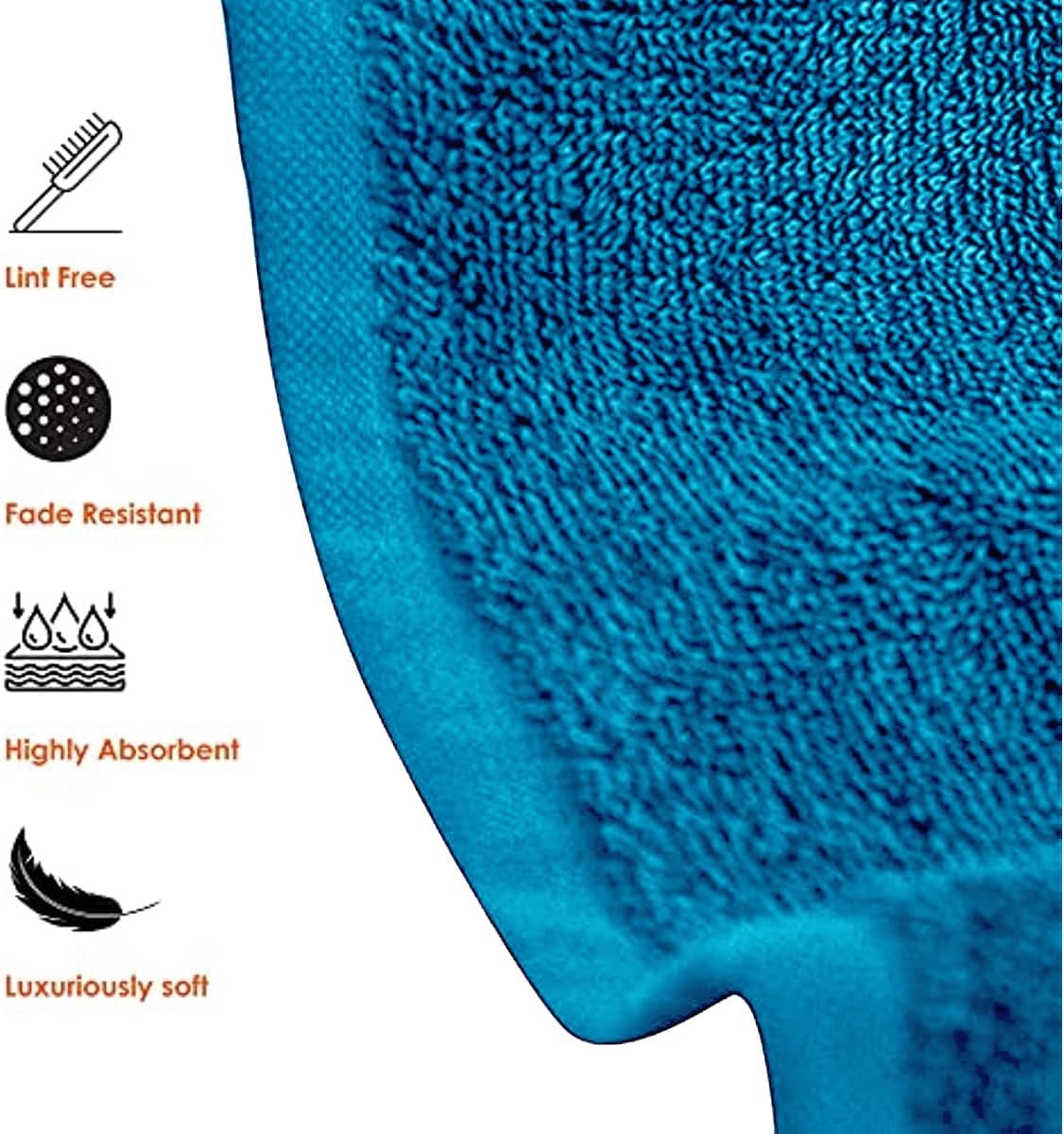 J&V TEXTILES 6 Pack Bath Towel Set 27 x 52 Inches, 500 GSM 100% Ring Spun Cotton Medium Lightweight and Highly Absorbent Quick Drying, Premium Towels for Hotel, Spa and Bathroom Marine