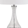 thumbnail image 3 of Benjara Glass Body Table Lamp with Crackled Finish, Set of 2, Silver and White, 3 of 5