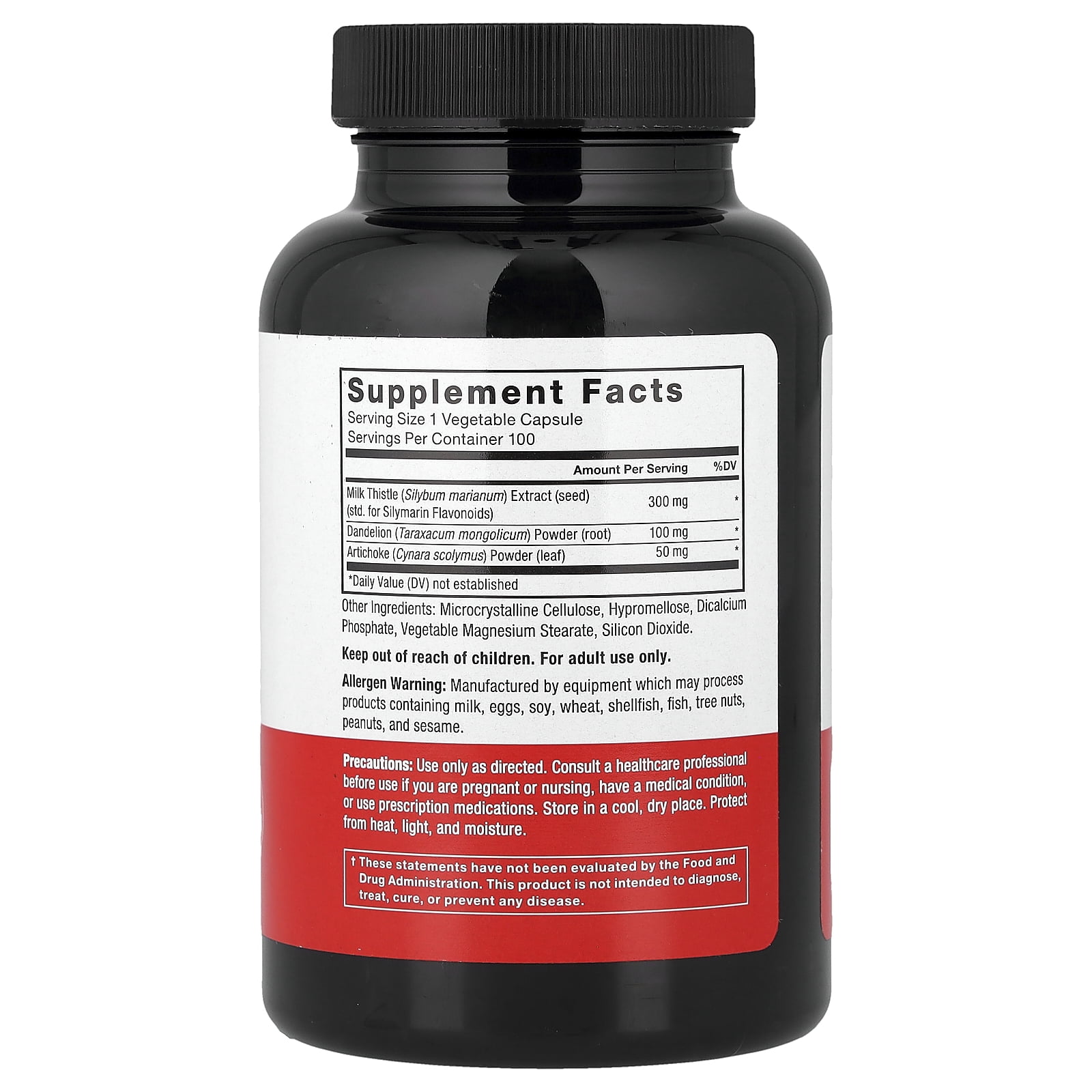 Force Factor Milk Thistle, 300 mg, 100 Capsules, Silymarin