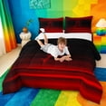 thumbnail image 3 of meiyoeat gradient Initial Print Full Size Comforter Sets,Red Black Monogram A Bedding Comforter Set,Black Reversible,3 Pieces,1 Comforter and 2 Pillowcases, 3 of 7