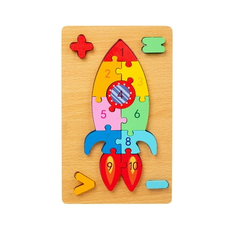 Number Puzzle Montessori Toys for 3 Year Old for Preschool Fine Motor Skills Rocket