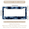 thumbnail image 3 of 1 Pcs Blue Flowers License Plate Frame, License Plate Cover for Car Decorative Parts, Aluminum License Plate Bracket Holder Rust-Proof Weather-Proof for US Standard Car, 3 of 9