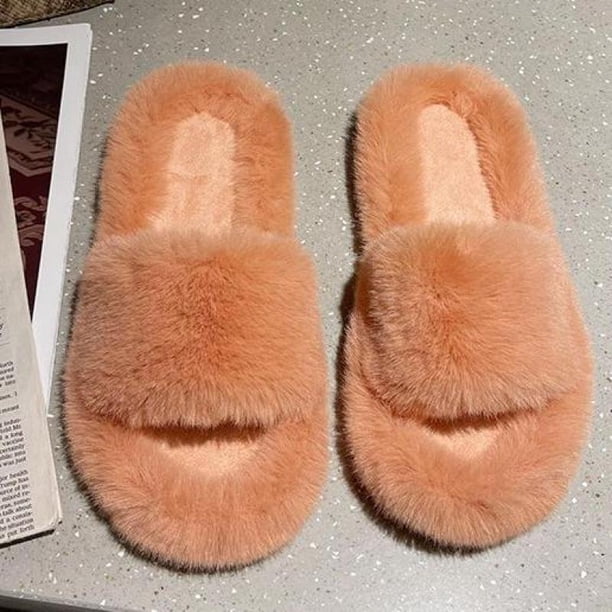 2023, zapatos peludos cálidos de lujo para Mujer, Zapatillas de felpa para interior y exterior, planas de invierno con flocado, Zapatillas para Mujer, Casa House35 Gao Jinjia LED