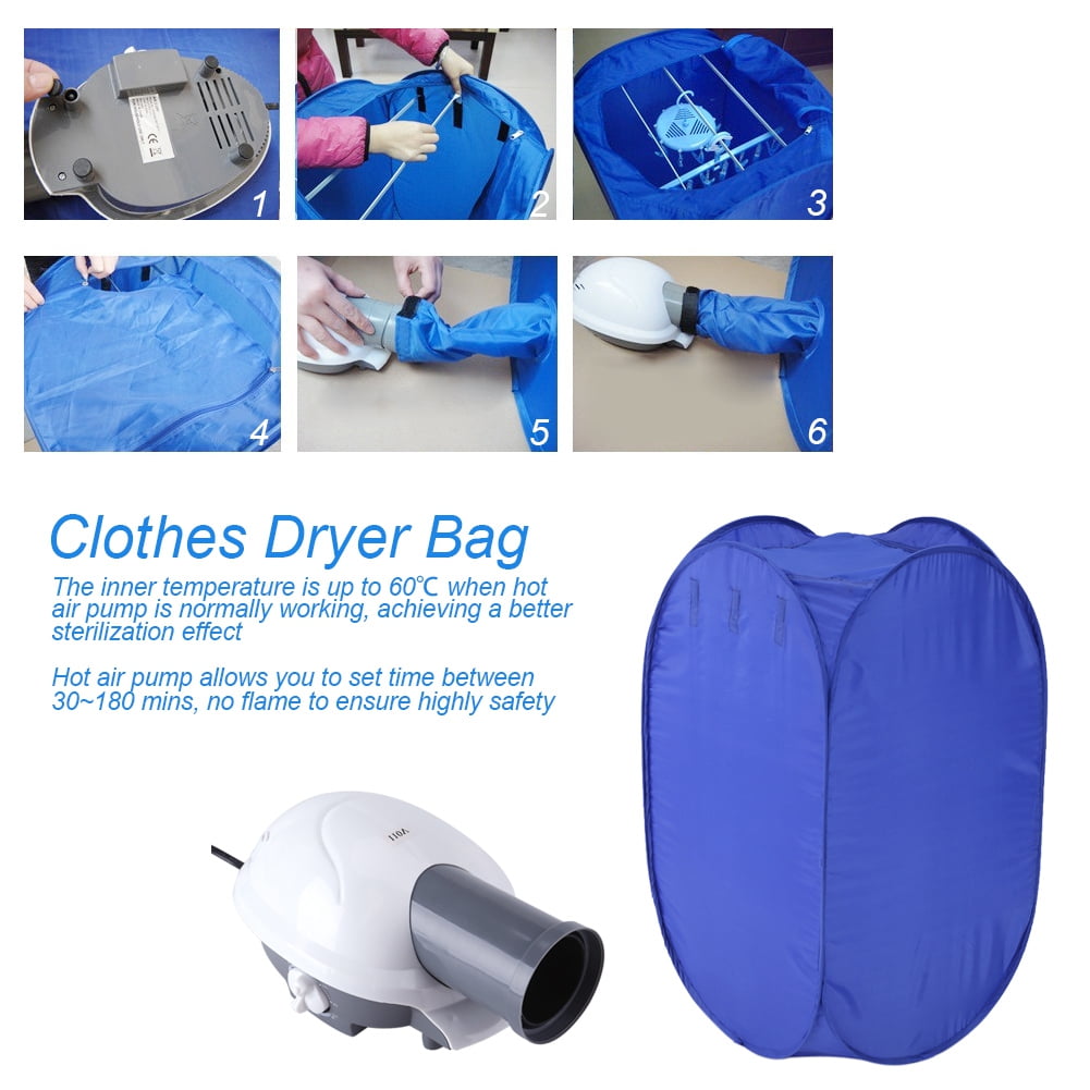 New Portable Electric Clothes Drying Machine Fast Dryer Folder Dryer Bag Home US 