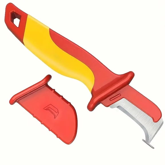 DEXIMRO 1000V Insulated Dismantling Knife Insulated Electricians Cable Stripping Knives with Non Slip Handle for Circuit Breaking Installation