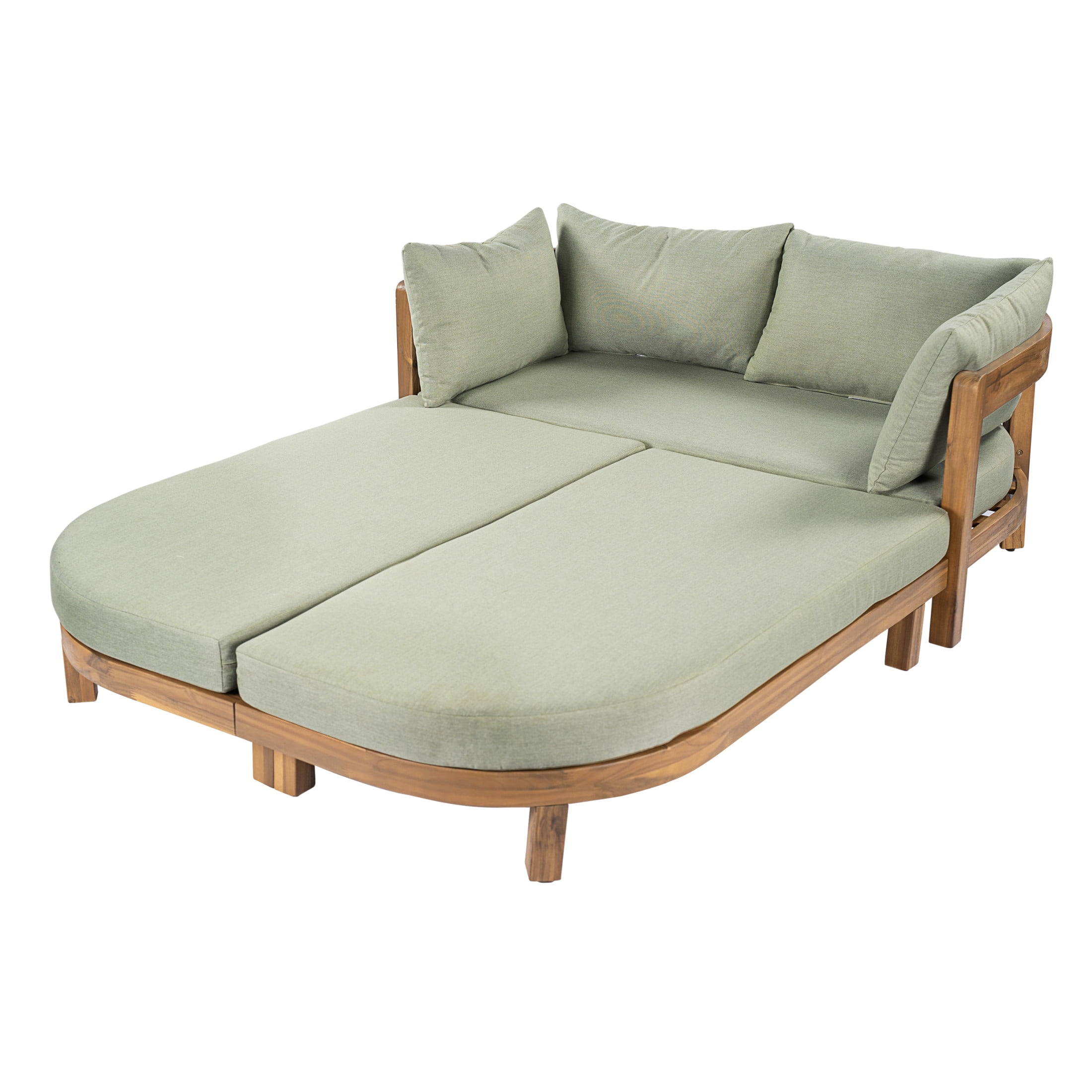 Christopher Knight Home Outdoor Daybed with Cushions and Waterproof Furniture Cover, Green + Gray