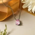 thumbnail image 3 of Collar con colgante deslizante solitario JeenMata 1.5 TCW Turmalina rosa Chapado en oro blanco, 3 of 6