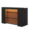 thumbnail image 5 of Tribesigns Reception Desk Front Desk with LED Lights, Large Reception Counter Table for Check Out Retail Salon Reception, Black Brown, 5 of 5