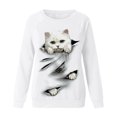 thumbnail image 4 of ICHUANYI Clearance Women Shirts Graphic Printed Long Sleeve Crewneck Sweatshirt Pullover Comfy Tops(White, M) ICHUANYI WER2023081403931, 4 of 4