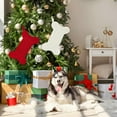 thumbnail image 2 of ‌Large 16.4" Knit Dog Christmas Stocking - Bone Shaped Pet Holiday Decor with Hanging Loop, Super Soft Cable Knit Xmas Stockings for Pets & Family Décor‌, 2 of 7