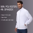 thumbnail image 3 of QPNGRP Men's Lightweight Jacket Casual Jacket Waffle Knitted White Jacket Coat S, 3 of 8