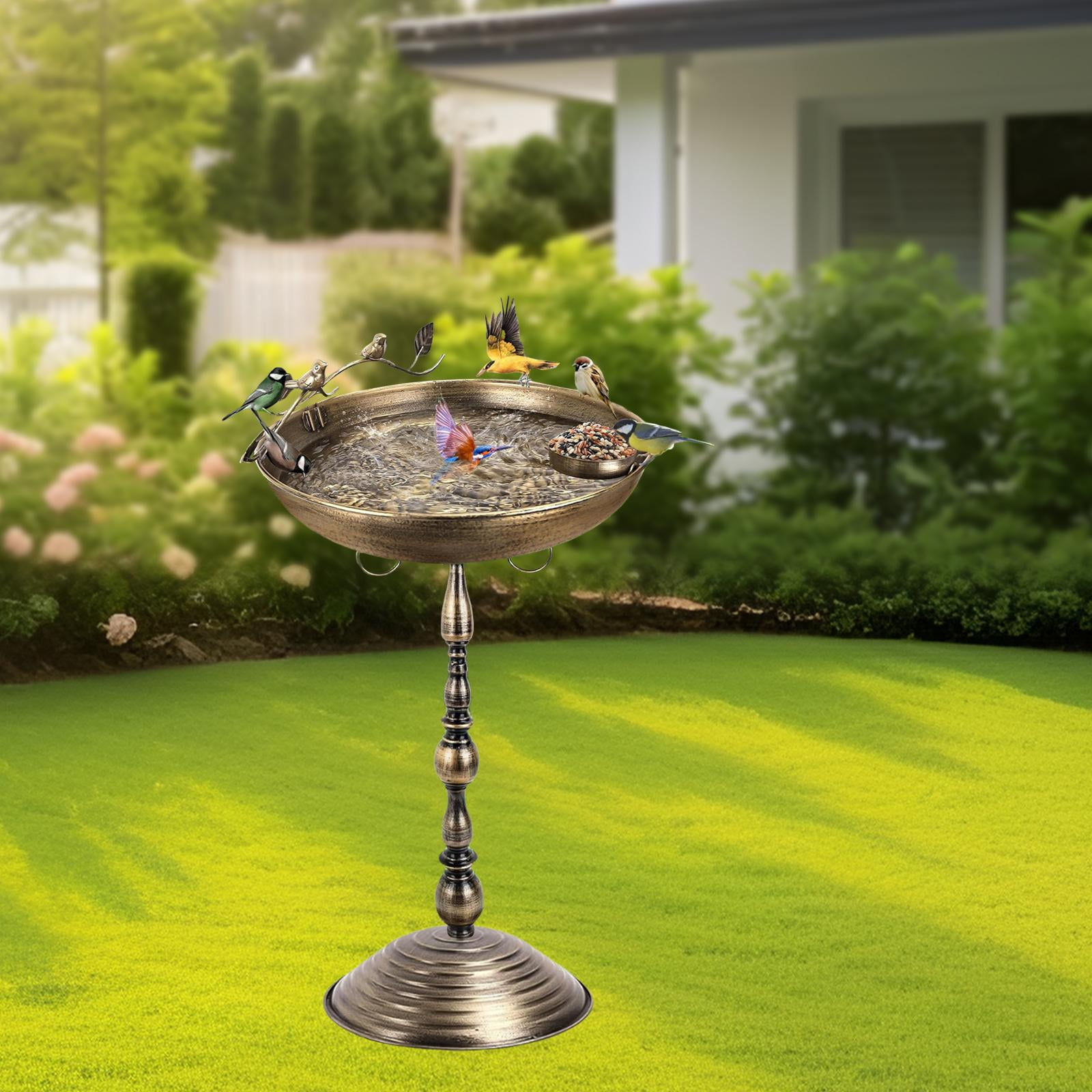 simhoa Metal Bird Bath Bowl 26 inch Heavy Duty Bird Feeder for Garden Outdoors Yard