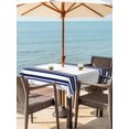thumbnail image 2 of Outdoor Tablecloth with Umbrella Hole & Zipper, Navy Blue Striped Square Tablecloth 60x60 Inch, Modern Farmhouse Stripes Patio Table Cover Waterproof Table Cloth for Picnic/Party, 2 of 7