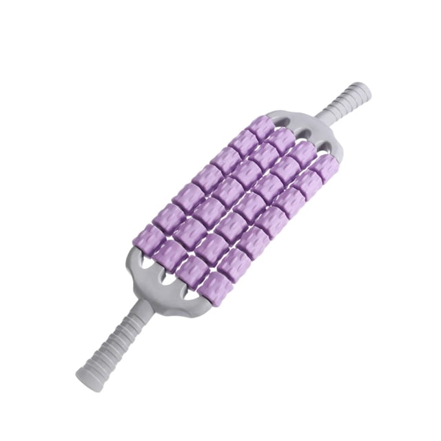 Rodillo de masaje para brazos, muslos, abdomen, fitness, gimnasio, herramienta de masaje de pantorrillas de 4 filas violeta