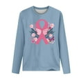 thumbnail image 4 of VKOYWKM Breast Cancer Awareness Tee Shirts Women Breast Cancer Pink Ribbon T-Shirt Long Sleeve Crew Neck Breast Cancer Tops Fall Cancer Survivor Shirt, 4 of 5