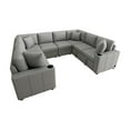 thumbnail image 4 of Harper & Bright Designs Sectional Sofa with Pull Out Bed, Convertible Sofa Sleeper with Storage Ottoman, Chenille U-shaped Sectional Sofa with Cup Holders for Living Room, 108.7", Gray, 4 of 17