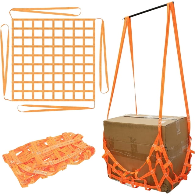 Redes de elevación de carga de 3,28' x 3,28', red de elevación de eslinga de nailon plana, red para colgar carga, correas de red de elevación de seguridad, máx. Capacidad de carga: 661 libras