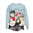 thumbnail image 4 of Puntoco Suéter holgado con cuello redondo y manga larga con estampado navideño para mujer Puntoco Puntoco-8149, 4 of 4