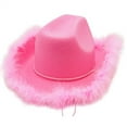 thumbnail image 1 of Sombrero de vaquero de diamantes de imitación rosa fieltro de sombrero de vaquero con purpurina para fiesta de cosplay ANGGREK Otros, 1 of 8