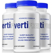 (3 Pack) Vertifree Capsules for Vertigo- Advanced Ear Support, Natural Formula to Promote Inner Ear Health, Tinnitus Supplement for Ringing, Official Auditory Pills, Verti Free (180 Capsules)