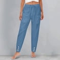 thumbnail image 4 of Certgust Hot Sales Pants for Women Under $20 Wide Leg Flowy High Waisted Palazzo Drawstring Elastic Waist with Pockets Beach Vacation Outfits, 4 of 8