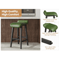 thumbnail image 4 of Bar Stools Set of 2/4, 26" Upholstered Counter Height Bar Stools with Low Back & Footrest – Faux Leather Kitchen Counter Chairs – Black / Brown / Dark Green, 4 of 7