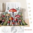 thumbnail image 5 of Red Mushrooms Blanket Soft Cozy Warm Throw Blanket for Couch, Plush Fuzzy Flannel Fleece Blankets for Sofa, Spring Forest Leaves Butterfly Plants Bed Blankets Lightweight Gifts for Women, 50"x60", 5 of 9