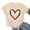 Beige, variant on Ayolanni Casual Womens Summer Tops Crew Neck Short Sleeve Shirts Fashion Heart Print Plus Size Tees Women's Basic T-Shirts