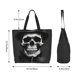 thumbnail image 5 of Balery Black White Hat Skull Bolsa Tote Estilo Estético con Cremalleras, Bolsa de Hombro, Bolsa de Compras Grande y Plegable, 5 of 8