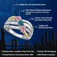 thumbnail image 2 of Gem Stone King 925 Silver and 10K Yellow Gold Pink Lab Grown Diamond and London Blue Topaz and Lab Grown Diamond Engagement Ring for Women | 0.98 Cttw | Round 4MM | April Birthstone | Size 5, 2 of 6