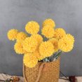 thumbnail image 3 of facefd Artificial Chrysanthemum Ball Flower Bouquet Simulation Floral Decor Home Office artificial Flower, Yellow, 3 of 4