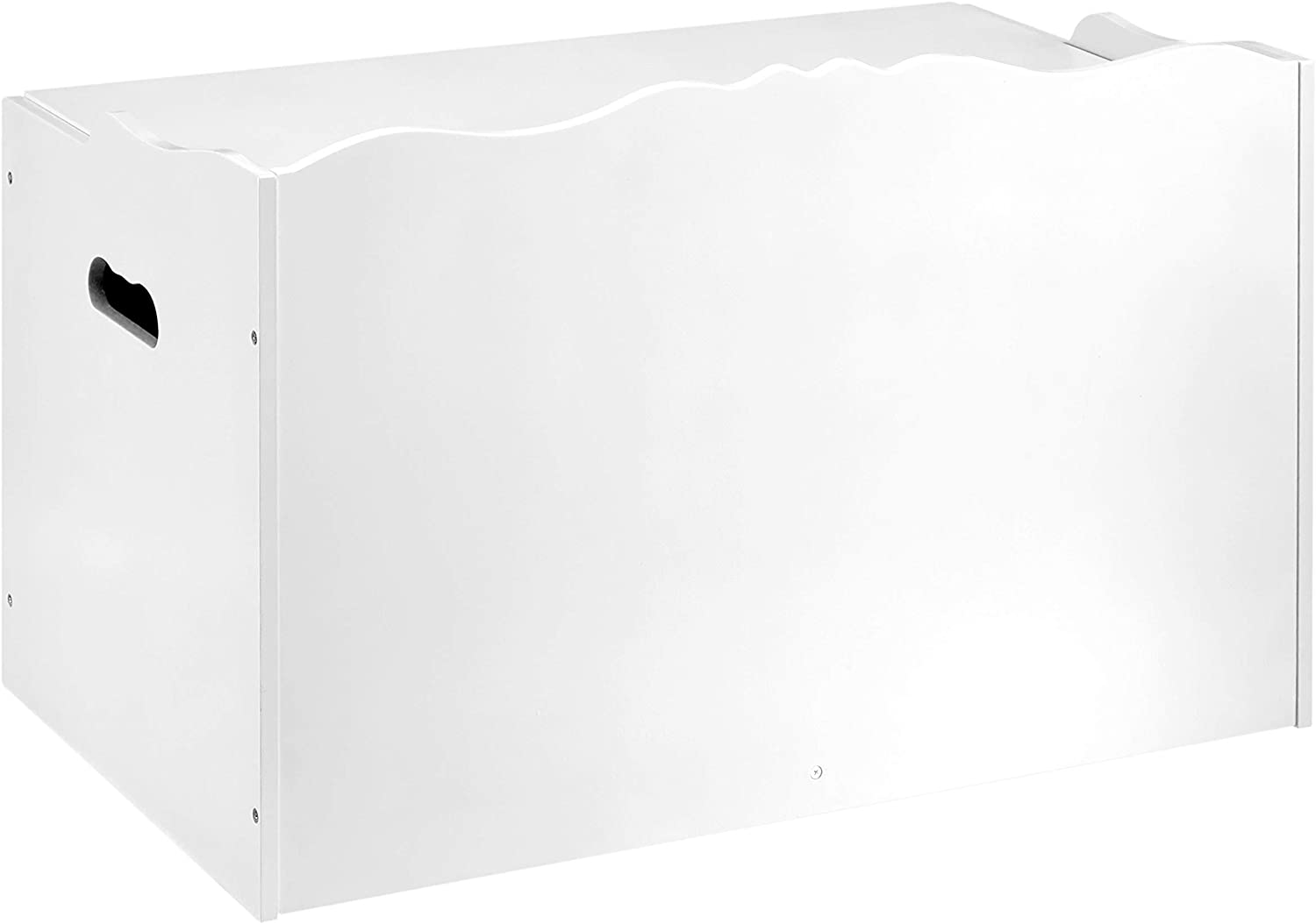 Kids Wooden Toy Storage Chest with Safety Lid, Spacious Organizer for Bedroom, White