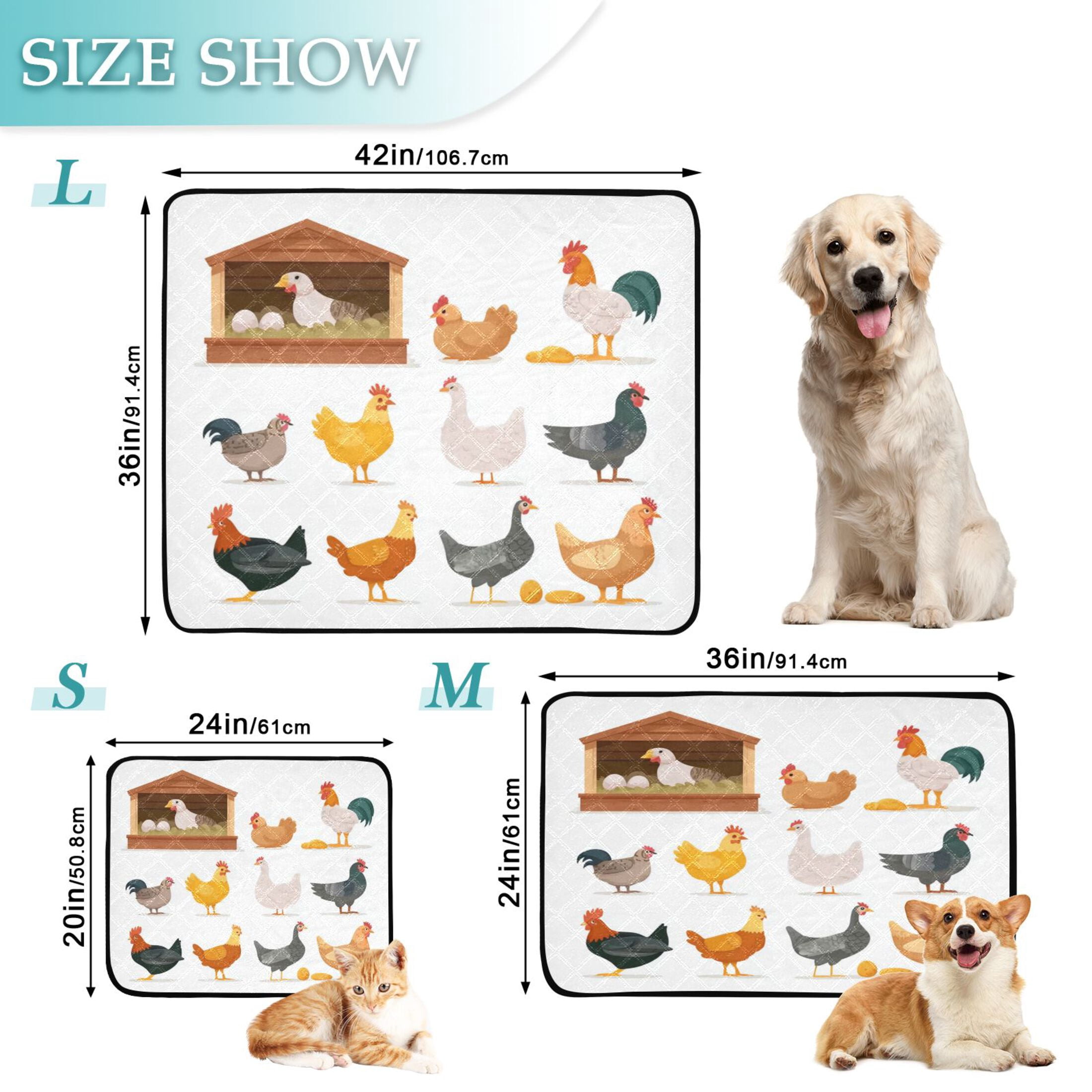 IAUYY Washable Pee Pads for Dogs Smallx3 Absorbent and Leak-Proof Non-Slip Reusable Puppy Pee Pads for Dogs Applicable to Playpen Potty Crate in The Chicken Coop