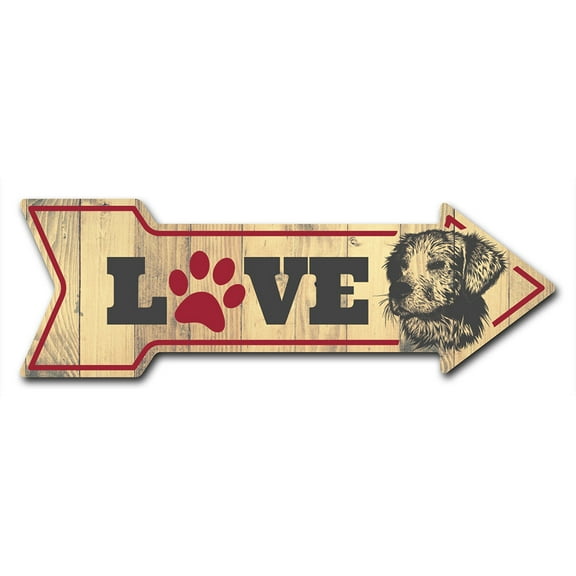 SignMission 6 x 18 in. Indoor & Outdoor Decor Direction Sticker Vinyl Wall Decals - Love Dogs - 24 in.