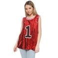thumbnail image 2 of Sparkle Glitter Hip Hop Number 01 T-Shirt Top Blouse Tunic Sequins Basketball Tank Vests, 2 of 6