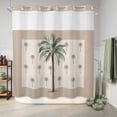 thumbnail image 6 of No Hook Shower Curtain, Palm Trees Shower Curtains for Bathroom with See Through Top Window, Brown Tropical Plants Summer Green Waterproof & Washable Bath Curtain 66"x72", 6 of 9