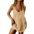 thumbnail image 1 of RBCKVXZ Robe Athlétique Sans Manches pour Femmes avec Shorts Intégrés Été Tennis Sport Active Combishort Bretelles Spaghetti Robes Jaune L, 1 of 6