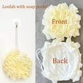 thumbnail image 5 of Loofah Washcloth, Soap Loofah Pouch, 2 in 1 Sponge Washcloth for Bar Soap, with Drawstring, for Cleansing and Smooth Skin (Green + Coffee), 5 of 8