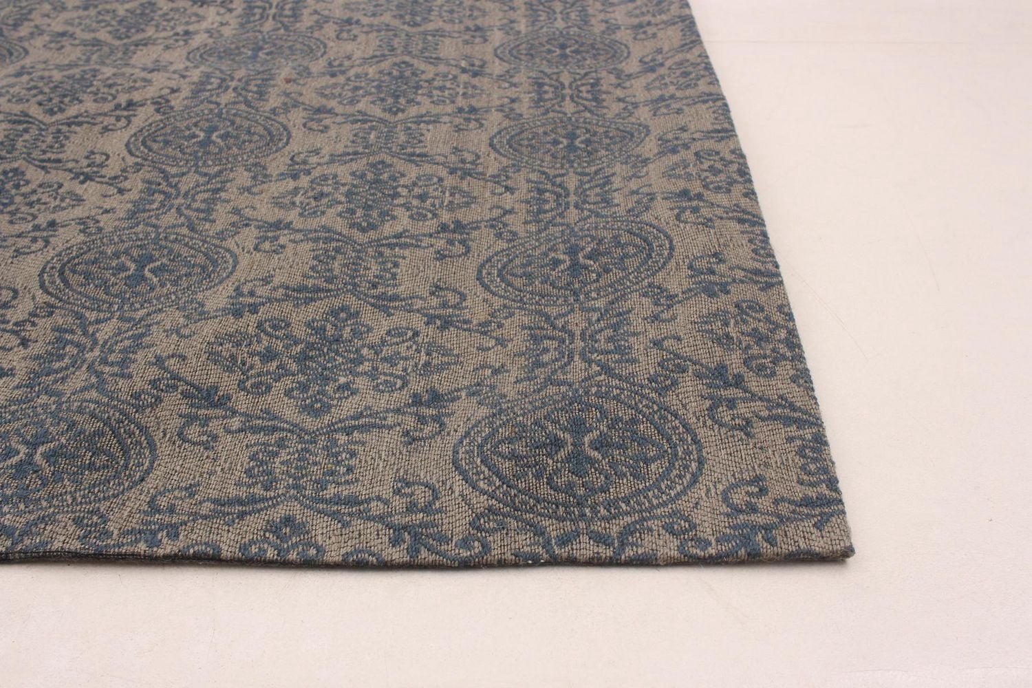 ECARPETGALLERY 4'9" x 6'10" Contemporary Collage Handmade Area Rug for Living Room, Dining Room and Bedroom in Blue