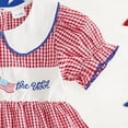 thumbnail image 3 of Staki Toddler Baby Girl Dress Memorial Day Embroidery Smocked Plaid Ruffle Dresses Summer Clothes 4th of July Outfit,4-5 Years, 3 of 6