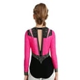 thumbnail image 4 of TSSOE Gymnastics Leotard for Girls Sheer Mesh Skating Jumpsuit Ballet Dance Leotard Activewear Bodysuit Hot Pink 12, 4 of 5