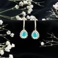 thumbnail image 4 of Rosec Jewels Natural Ethiopian Opal Teardrop Earrings (AAA Quality) - 1.4 Carat - Opal Bridal Earrings with Moissanite, 14K Yellow Gold, 4 of 10