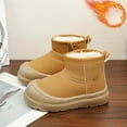 thumbnail image 2 of Karoyedx Toddler Shoes Boys Toddler Winter Snow Boots for Girls Boys Comfy Warm Lined Kids Ankle Boots Slip On Fuzzy Short Boot Khaki Size,13, 2 of 7