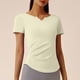 thumbnail image 2 of Pantalones de Yoga de Verano para Mujeres Ligera Camiseta de Manga Corta con Cuello en V, Camiseta Pliegada para Correr Y Yoga, 2 of 7