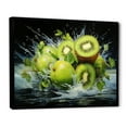 thumbnail image 2 of Designart "Whirlwind Dynamic Fruit Kiwi wall decor" Food & Beverage Floater Framed Canvas Art Print, 2 of 7
