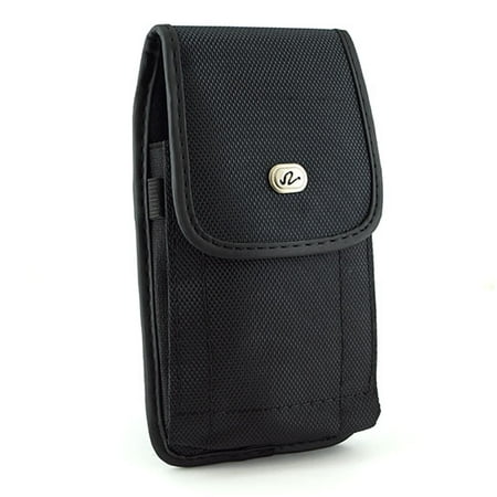 - AT&T Apple iPhone 6 Plus Premium High Quality Heavy Duty Black Vertical Rugged Canvas Holster w/ Metal Belt Clip and Belt Loop