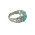 thumbnail image 1 of Anillo Sunnimix Turquesa Natural Ajustable Ronda Cabujón Retro Moda 12 mm, 1 of 8