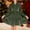Army Green, variant on Women's Velvet Dress Fashion Long Sleeve Button V Neck High Waist Tiered A-Line Skater Cocktail Party Mini Dresses Black M