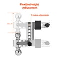 thumbnail image 4 of VEVOR Adjustable Trailer Hitch 2" Receiver 6" Drop Tri-Ball Hitch 15000 lbs, 4 of 9
